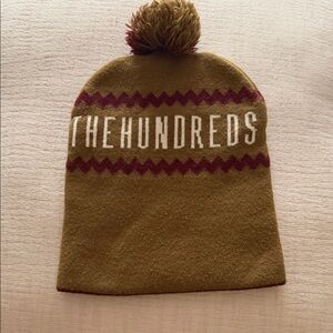 The Hundreds Tan and Maroon Knit Beanie
